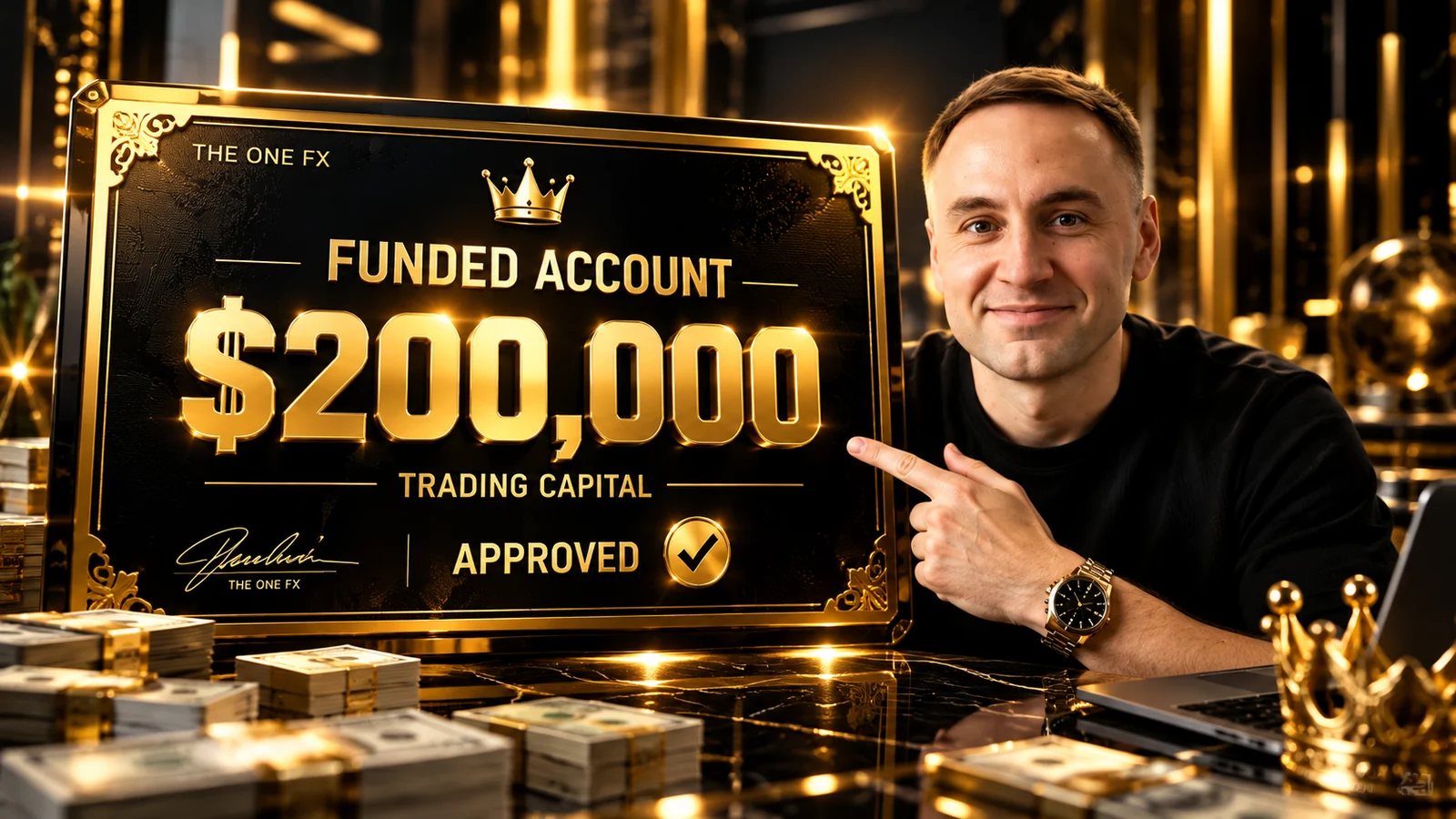 Boris pokazuje funded nalog od $200.000 — pogledaj video